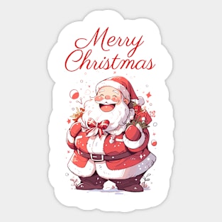 Merry Christmas Happy Santa Sticker